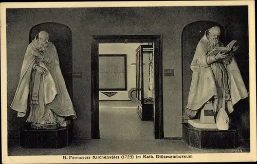 Ak Bautzen Lausitz, Stadtmuseum, Kath. Diözesanmuseum, B. Permosers Kirchenväter