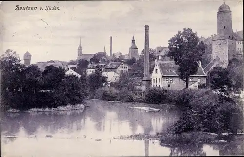 Ak Bautzen in der Lausitz, Gesamtansicht von Süden