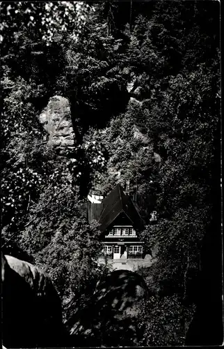 Ak Lohmen Sächsische Schweiz, Uttewalder Grund, Gaststätte Waldidylle