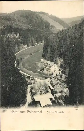 Ak Hohnstein Sächsische Schweiz, Hotel zum Polenztal
