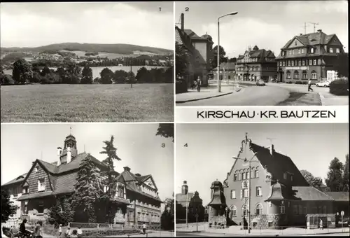 Ak Schirgiswalde in der Oberlausitz, Postplatz, Ernst Thälmann Schule, Postamt