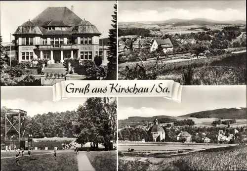 Ak Kirschau in der Lausitz, Freibad, Ortsansicht