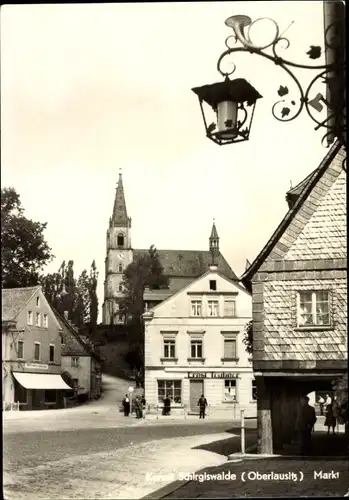 Ak Schirgiswalde in der Lausitz, Markt