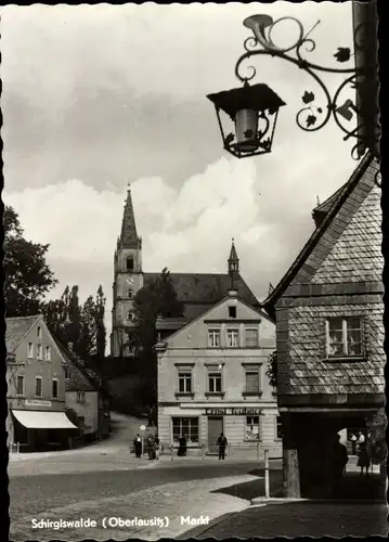 Ak Schirgiswalde in der Lausitz, Markt