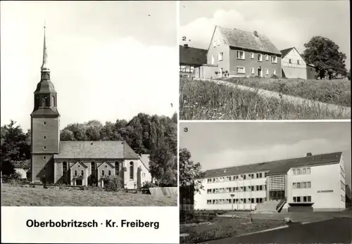 Ak Oberbobritzsch Bobritzsch im Erzgebirge, Kirche, POS A. S. Makarenko