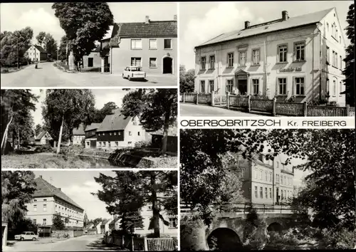 Ak Oberbobritzsch Bobritzsch im Erzgebirge, Teilansichten, Straßenpartie