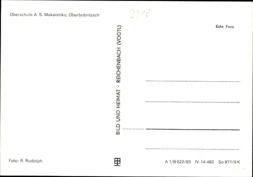 Ak Oberbobritzsch Bobritzsch im Erzgebirge, Oberschule A.S. Makarenko