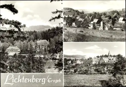 Ak Lichtenberg im Erzgebirge, Ortsansicht, Teilansichten