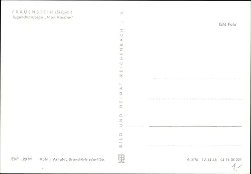 Ak Frauenstein im Erzgebirge, Jugendherberge Max Roscher