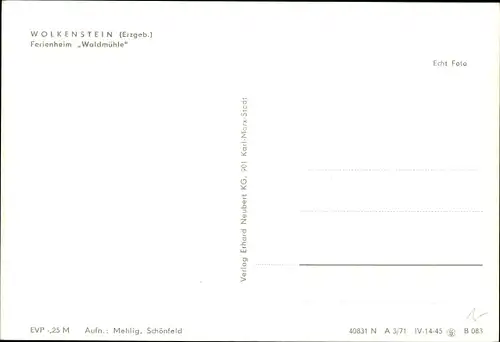 Ak Wolkenstein im Erzgebirge, Ferienheim Waldmühle