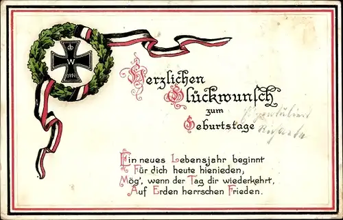 Ak Glückwunsch Geburtstag, Eisernes Kreuz, EAS 2626