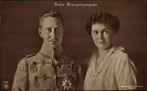 Ak Kronprinzenpaar, Wilhelm und Cecilie, Portrait