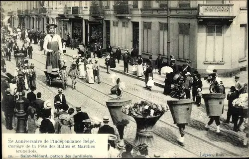 Ak Bruxelles Brüssel, 75e Anniversaire de l'Independance Belge, Saint Medard