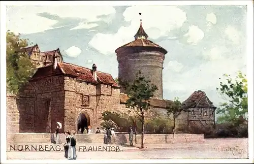 Künstler Ak Wiegk, A., Nürnberg in Mittelfranken Bayern, Frauentor