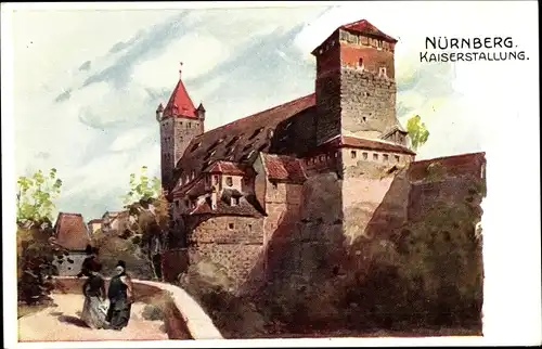 Künstler Ak Nürnberg in Mittelfranken Bayern, Kaiserstallung der Burg