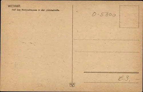 Ak Weimar in Thüringen, Hof des Krakowhauses in der Jakobstraße