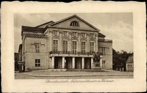 Ak Weimar in Thüringen, Das deutsche Nationaltheater, Denkmal