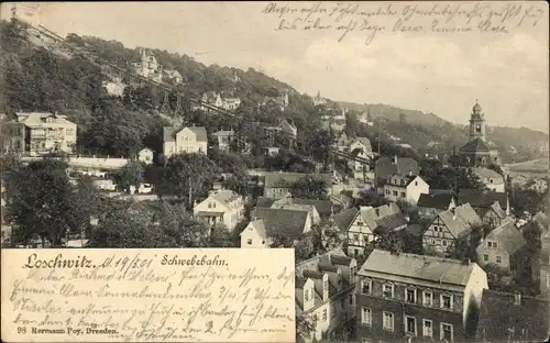 Ak Dresden Loschwitz, Schwebebahn