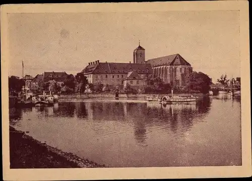 Ak Wrocław Breslau Schlesien, Sandinsel