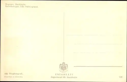 Ak Skansen Stockholm Schweden, Bollnässtugan fran Hälsingland, Wohnstube