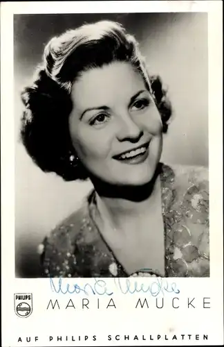 Ak Schauspielerin und Sängerin Maria Mucke, Portrait, Autogramm