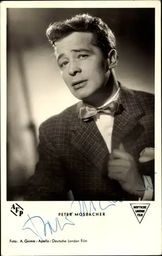 Ak Schauspieler Peter Mosbacher, Deutsche London Film, Autogramm