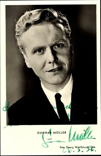 Ak Schauspieler Gunnar Möller, Portrait, Autogramm