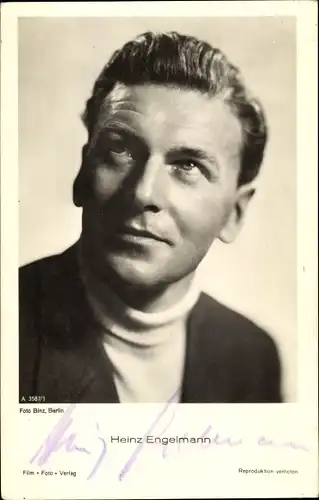 Ak Schauspieler Heinz Engelmann, Portrait, Autogramm