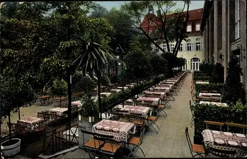 Ak Berlin Kreuzberg, F. Happoldt's Brauerei, Terrasseqq