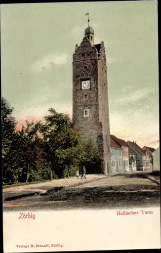 Ak Zörbig in Anhalt, Hallischer Turm
