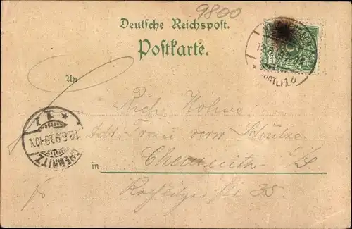 Litho Reichenbach im Vogtland, Elstertal, Partie am Loreleyfelsen, Brücke, Wald
