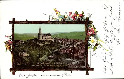 Passepartout Ak Weida in Thüringen, Schloss Osterburg