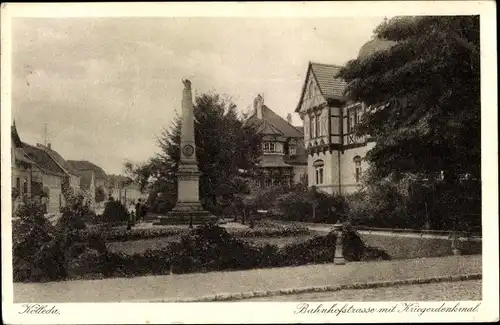Ak Cölleda Kölleda in Thüringen, Bahnhofstraße, Kriegerdenkmal
