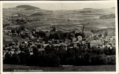Ak Chrastava Kratzau Reg. Reichenberg, Totalansicht mit Gickelsberg