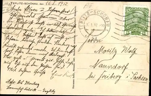 Ak Teplice Šanov Teplitz Schönau Region Aussig, Kudlichdenkmal, Schlackenburg