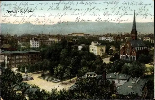 Ak Teplice Šanov Teplitz Schönau Region Aussig, Blick auf die Stadt