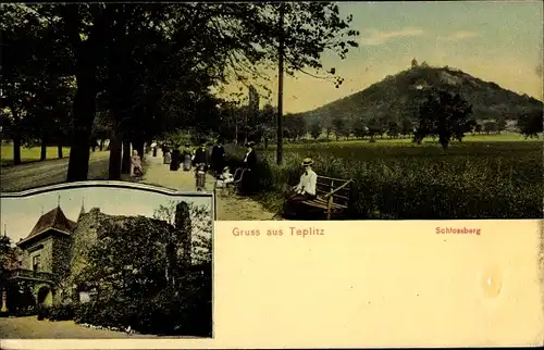 Ak Teplice Teplitz Schönau Reg. Aussig, Schlossberg