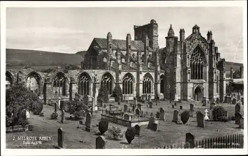 Ak Melrose Schottland, Abbey