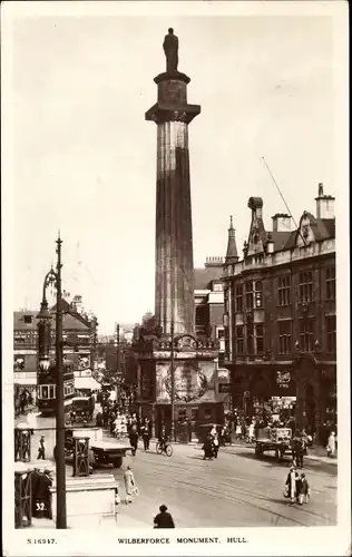 Ak Hull Yorkshire England, Wilberforce Monument