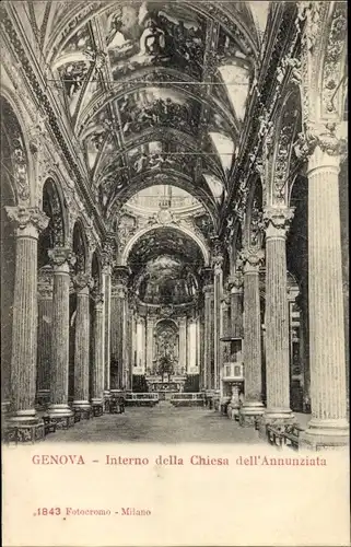 Ak Genova Genua Liguria, Interno della Chiesa dell'Annunziata