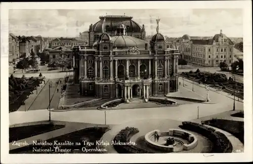 Ak Zagreb Kroatien, Nationaltheater, Opernhaus