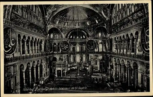 Ak Konstantinopel Istanbul Türkei, Interieur de St. Sophie
