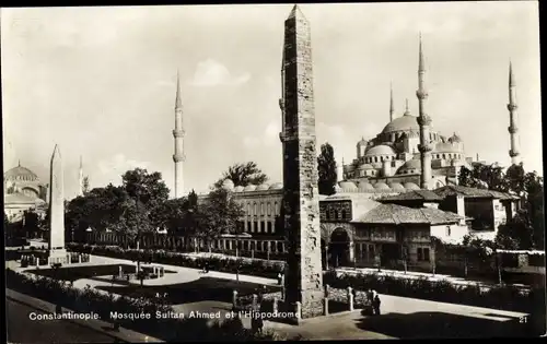 Ak Constantinople Türkei, Mosquée Sultan Ahmed et l'Hippodrome