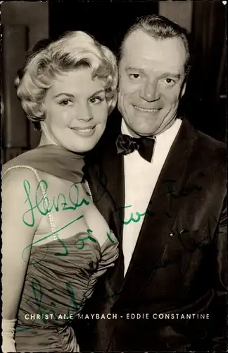 Ak Schauspieler Christiane Maybach und Eddie Constantine, Portrait