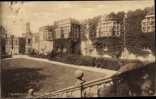 Ak Derby Derbyshire England, Haddon Hall from the Terrace