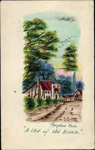 Künstler Ak Theydon Bois East England, A Bit of Old Essex, Dorfidyll