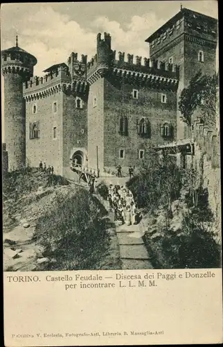Ak Torino Turin Piemonte, Castello Feudale, Discesa dei Paggi e Donzelle