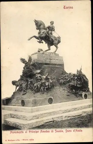 Ak Torino Turin Piemonte, Monumento al Principe Amedeo di Savoia, Duca d'Aosta