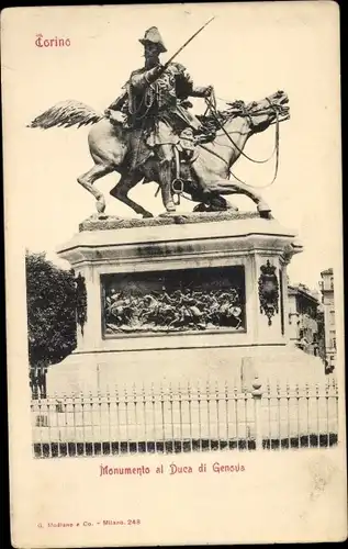 Ak Torino Turin Piemonte, Monumento al Duca di Genova