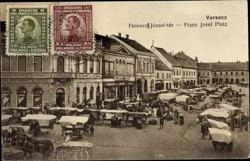 Ak Versecz Vršac Werschetz Serbien, Franz Josef Platz